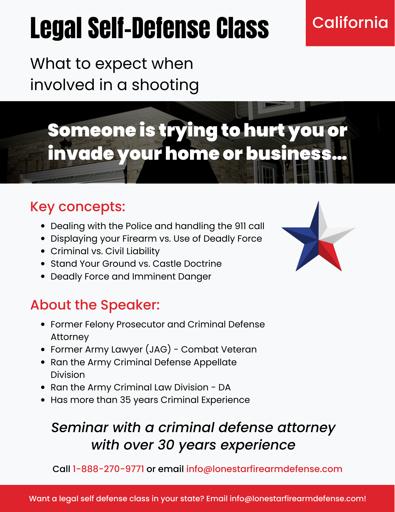 Legal firearm self defense class
